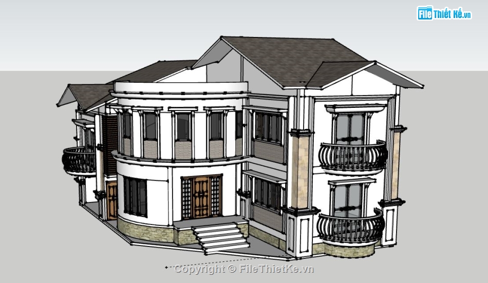 Biệt thự 2 tầng,model su biệt thự 2 tầng,biệt thự 2 tầng file su,file sketchup biệt thự 2 tầng,biệt thự 2 tầng file sketchup