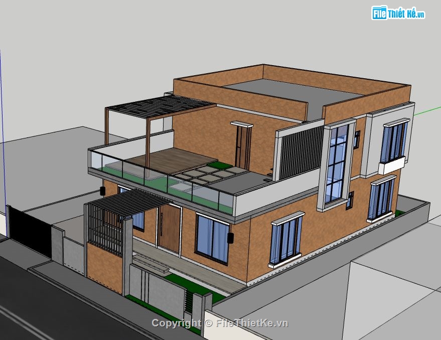 Biệt thự 2 tầng,model su biệt thự 2 tầng,biệt thự 2 tầng file su,sketchup biệt thự 2 tầng,biệt thự 2 tầng sketchup