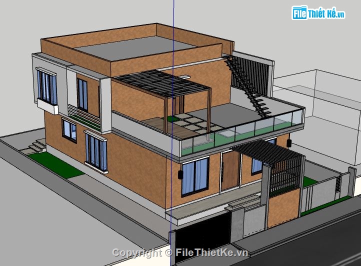 Biệt thự 2 tầng,model su biệt thự 2 tầng,biệt thự 2 tầng file su,sketchup biệt thự 2 tầng,biệt thự 2 tầng sketchup