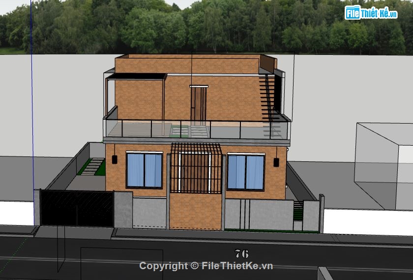 Biệt thự 2 tầng,model su biệt thự 2 tầng,biệt thự 2 tầng file su,sketchup biệt thự 2 tầng,biệt thự 2 tầng sketchup