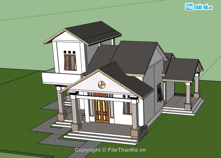 Biệt thự 2 tầng,Model su biệt thự 2 tầng,sketchup biệt thự 2 tầng,file su biệt thự 2 tầng,biệt thự 2 tầng sketchup