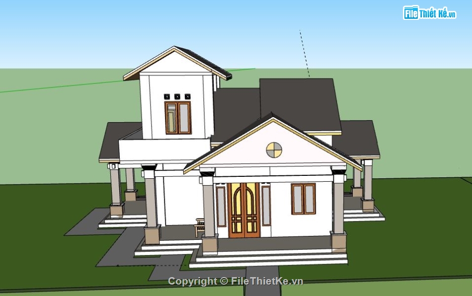 Biệt thự 2 tầng,Model su biệt thự 2 tầng,sketchup biệt thự 2 tầng,file su biệt thự 2 tầng,biệt thự 2 tầng sketchup