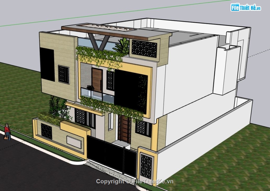 Biệt thự 2 tầng,model su biệt thự 2 tầng,biệt thự 2 tầng sketchup