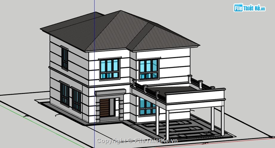 Biệt thự 2 tầng,model su biệt thự 2 tầng,biệt thự 2 tầng file su,file sketchup biệt thự 2 tầng,biệt thự 2 tầng model su