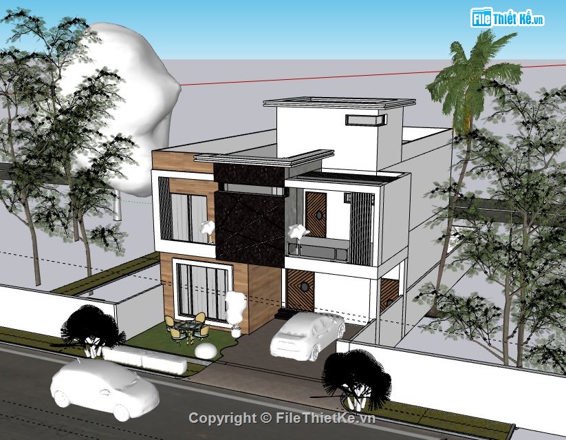 Biệt thự 2 tầng,model su biệt thự 2 tầng,biệt thự 2 tầng file su,sketchup biệt thự 2 tầng,biệt thự 2 tầng sketchup