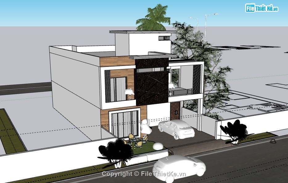 Biệt thự 2 tầng,model su biệt thự 2 tầng,biệt thự 2 tầng file su,sketchup biệt thự 2 tầng,biệt thự 2 tầng sketchup