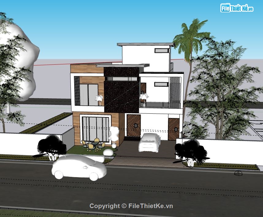 Biệt thự 2 tầng,model su biệt thự 2 tầng,biệt thự 2 tầng file su,sketchup biệt thự 2 tầng,biệt thự 2 tầng sketchup