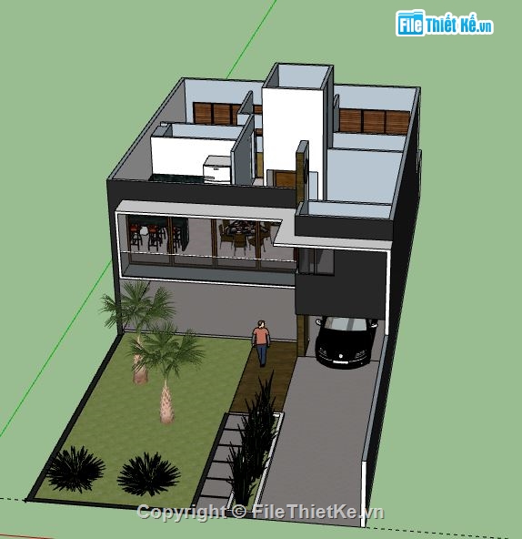 Biệt thự 2 tầng,model su biệt thự 2 tầng,file su biệt thự 2 tầng,biệt thự 2 tầng model su,file sketchup biệt thự 2 tầng