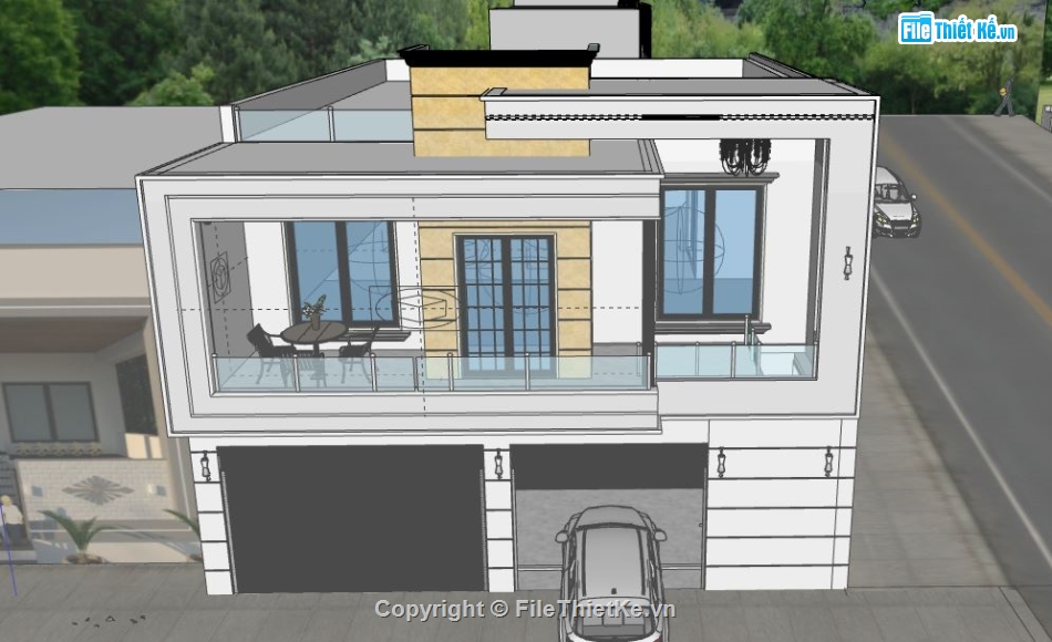 Biệt thự 2 tầng,model su biệt thự 2 tầng,file su biệt thự 2 tầng,sketchup biệt thự 2 tầng,biệt thự 2 tầng file su