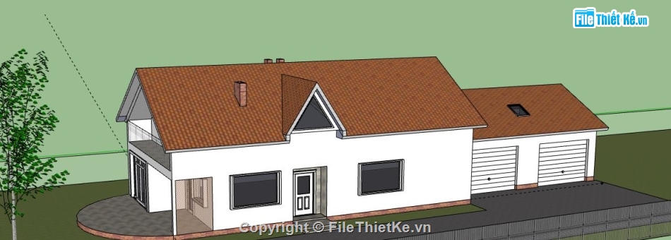 Biệt thự 2 tầng,Model su biệt thự 3 tầng,file su biệt thự 2 tầng,biệt thự 2 tầng sketchup,sketchup biệt thự 2 tầng