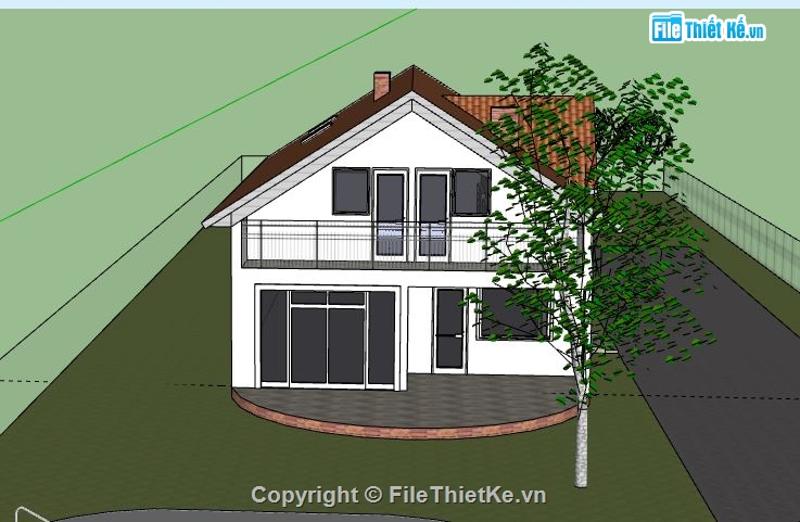 Biệt thự 2 tầng,Model su biệt thự 3 tầng,file su biệt thự 2 tầng,biệt thự 2 tầng sketchup,sketchup biệt thự 2 tầng