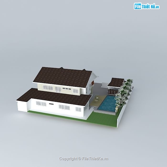 Biệt thự  2 tầng,model su biệt thự 2 tầng,biệt thự 2 tầng file su,sketchup biệt thự 2 tầng,biệt thự 2 tầng model su