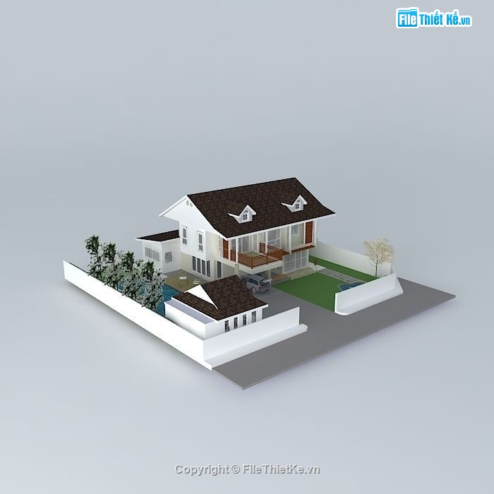 Biệt thự  2 tầng,model su biệt thự 2 tầng,biệt thự 2 tầng file su,sketchup biệt thự 2 tầng,biệt thự 2 tầng model su
