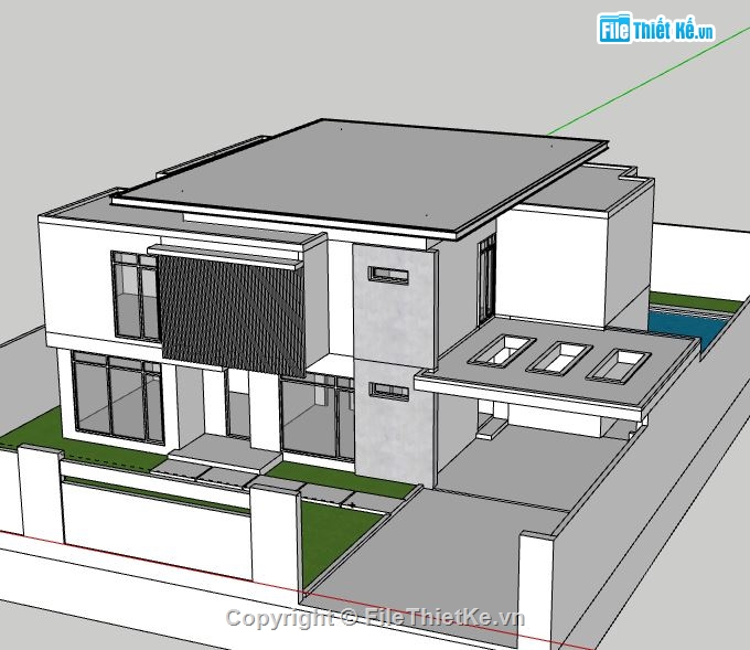 Biệt thự 2 tầng,model su biệt thự 2 tầng,biệt thự 2 tầng file su