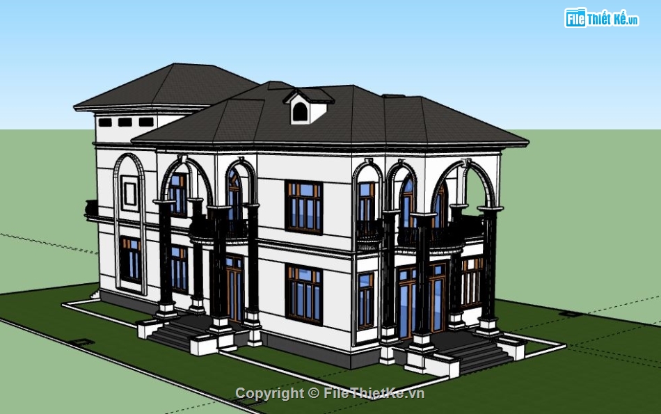 Biệt thự 2 tầng,model su biệt thự 2 tầng,biệt thự 2 tầng file su,file sketchup biệt thự 2 tầng,biệt thự 2 tầng model su