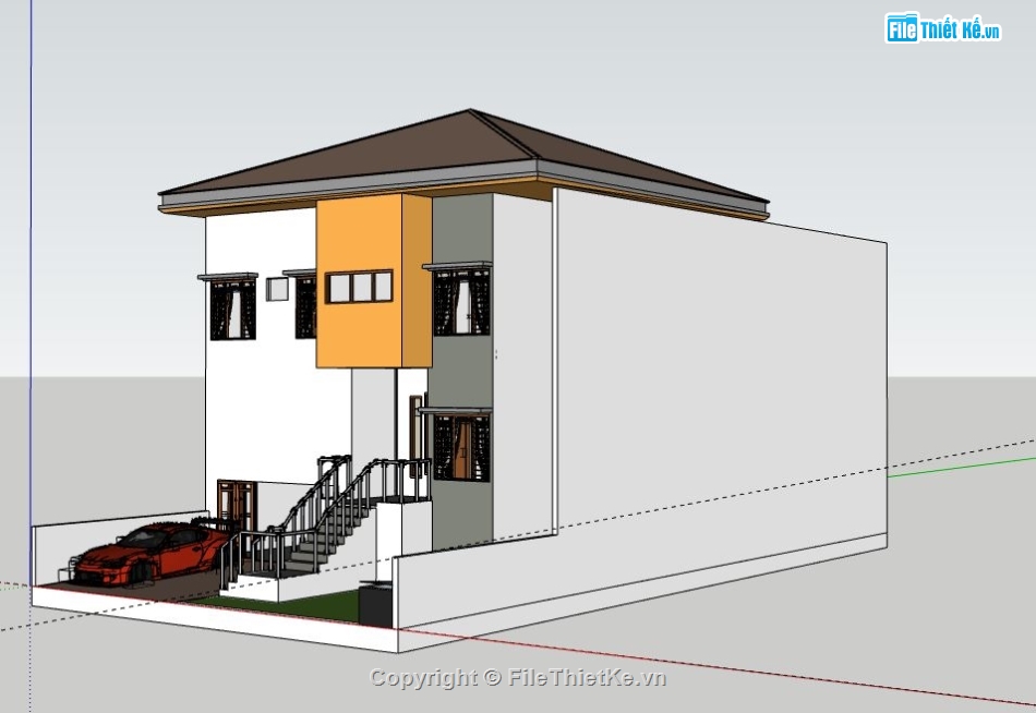 Biệt thự 2 tầng,model su biệt thự 2 tầng,file sketchup biệt thự 2 tầng,biệt thự 2 tầng file su,sketchup biệt thự 2 tầng