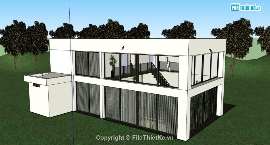 file su biệt thự,sketchup biệt thự,model su biệt thự