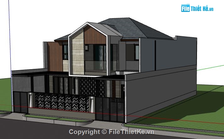 Biệt thự 2 tầng,model su biệt thự 2 tầng,biệt thự 2 tầng file su,sketchup biệt thự 2 tầng,biệt thự 2 tầng sketchup