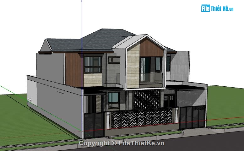 Biệt thự 2 tầng,model su biệt thự 2 tầng,biệt thự 2 tầng file su,sketchup biệt thự 2 tầng,biệt thự 2 tầng sketchup