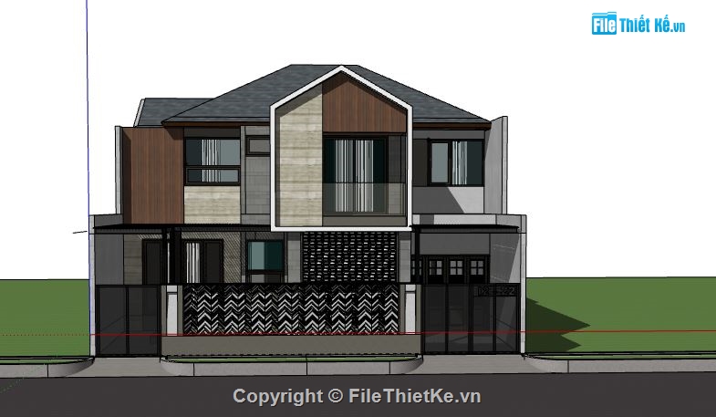 Biệt thự 2 tầng,model su biệt thự 2 tầng,biệt thự 2 tầng file su,sketchup biệt thự 2 tầng,biệt thự 2 tầng sketchup