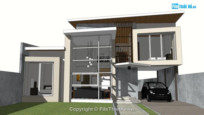 Biệt thự 2 tầng hiện đại,Model su biệt thự 2 tầng,biệt thự 2 tầng file su,file sketchup biệt thự 2 tầng,biệt thự 2 tầng sketchup