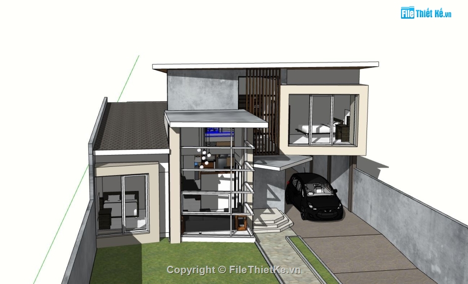 Biệt thự 2 tầng hiện đại,Model su biệt thự 2 tầng,biệt thự 2 tầng file su,file sketchup biệt thự 2 tầng,biệt thự 2 tầng sketchup