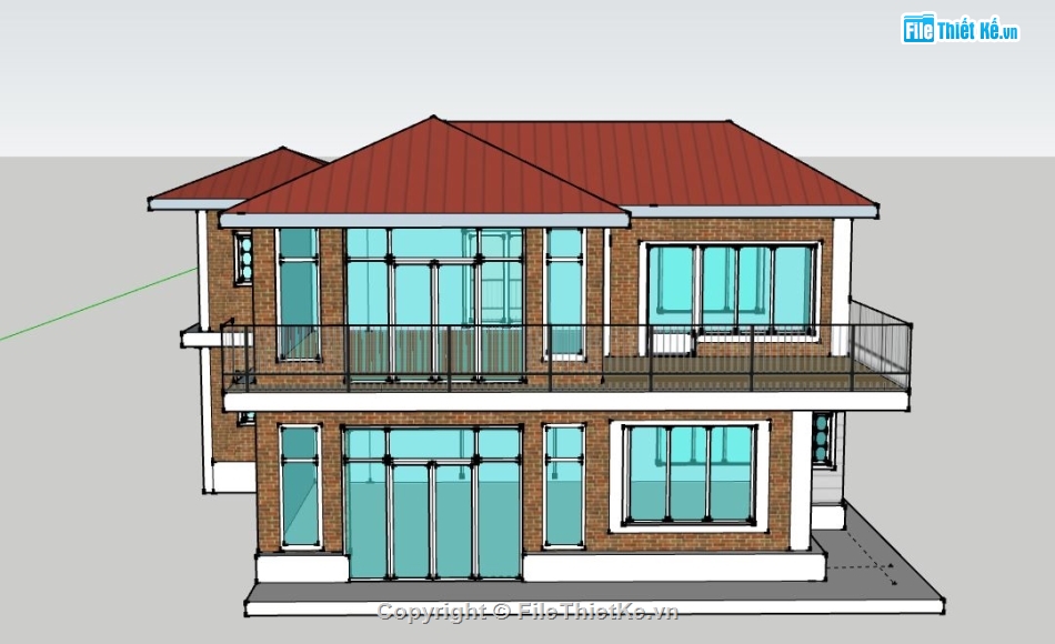 Biệt thự 2 tầng,model su biệt thự 2 tầng,biệt thự 2 tầng file su,file sketchup biệt thự 2 tầng