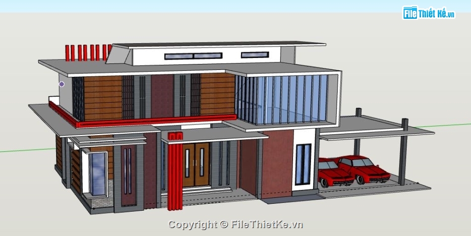 Biệt thự 2 tầng,model su biệt thự 2 tầng,file su biệt thự 2 tầng,file sketchup biệt thự 2 tầng,biệt thự 2 tầng file