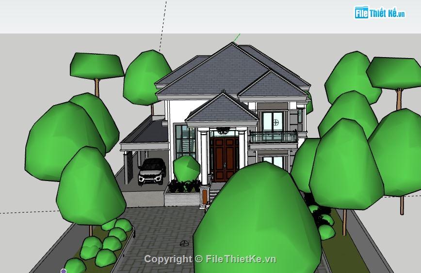 biệt thự 2 tầng,model su biệt thự 2 tầng,file su biệt thự 2 tầng,Biệt thự 2 tầng file su,sketchup biệt thự 2 tầng