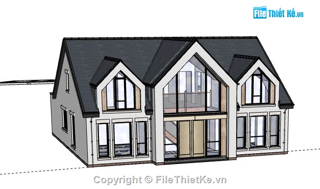 Biệt thự 2 tầng,model su biệt thự 2 tầng,mẫu biệt thự 2 tầng sketchup