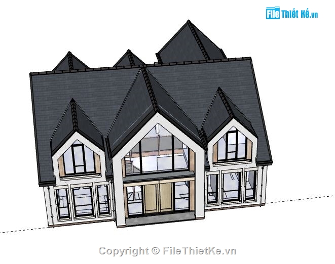 Biệt thự 2 tầng,model su biệt thự 2 tầng,mẫu biệt thự 2 tầng sketchup