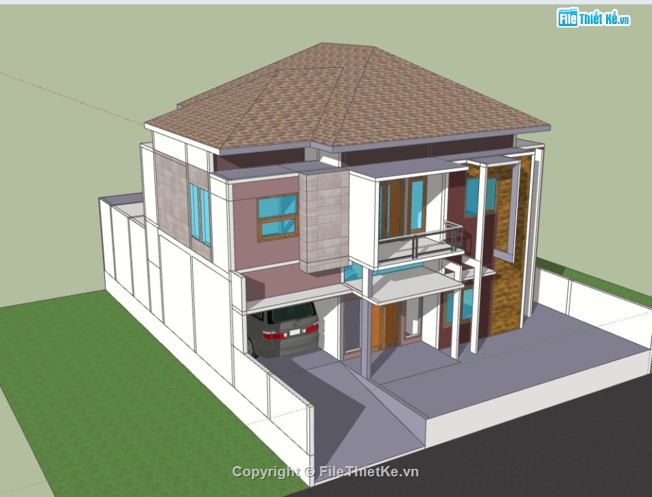 file su biệt thự,sketchup biệt thự,model su biệt thự