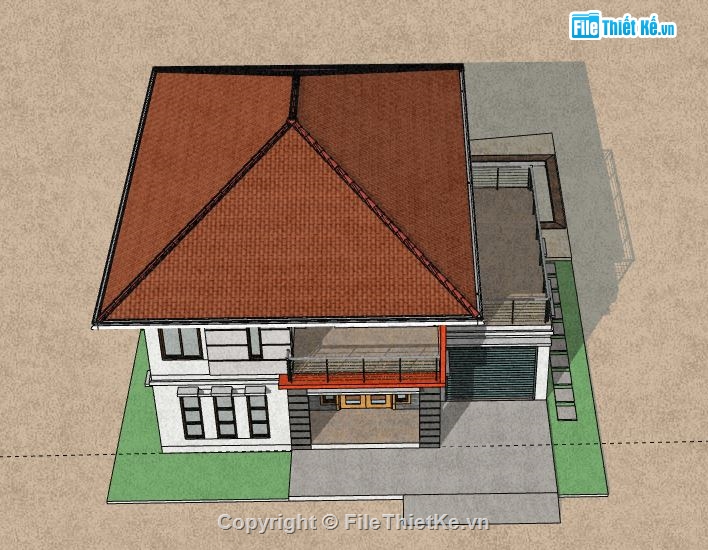 Biệt thự 2 tầng,model su biệt thự 2 tầng,mẫu biệt thự 2 tầng sketchup,biệt thự 2 tầng file su,sketchup biệt thự 2 tầng