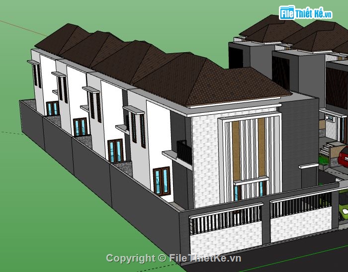 Biệt thự 2 tầng,model su biệt thự 2 tầng,file su biệt thự 2 tầng,biệt thự 2 tầng,sketchup biệt thự 2 tầng