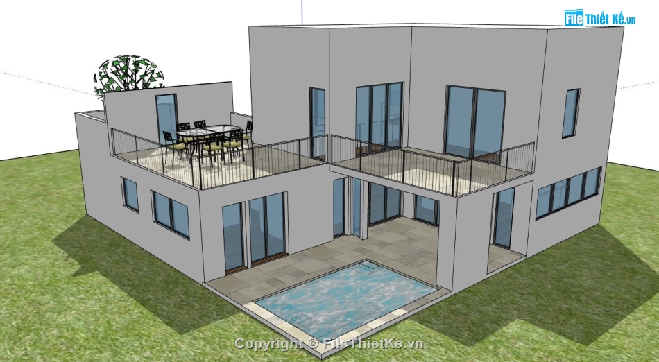 file su biệt thự,sketchup biệt thự,model su biệt thự