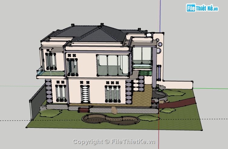 Biệt thự 2 tầng,model su biệt thự 2 tầng,mẫu biệt thự 2 tầng sketchup,biệt thự 2 tầng sketchup,file su biệt thự 2 tầng