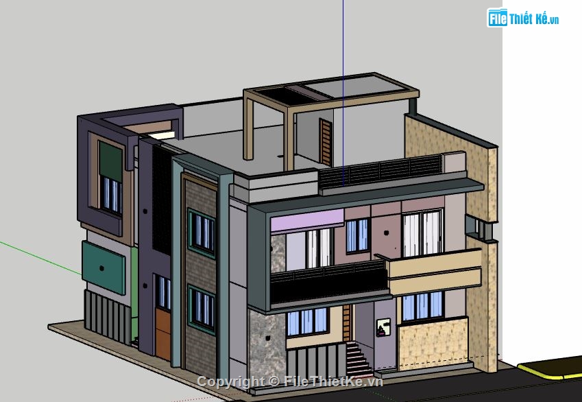 Biệt thự  2 tầng,model su biệt thự 2 tầng,file su biệt thự 2 tầng