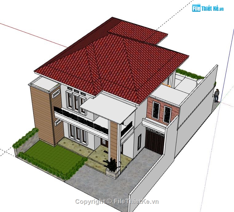 Biêt thự 2 tầng,model su biệt thự 2 tầng,biệt thự 2 tầng file su