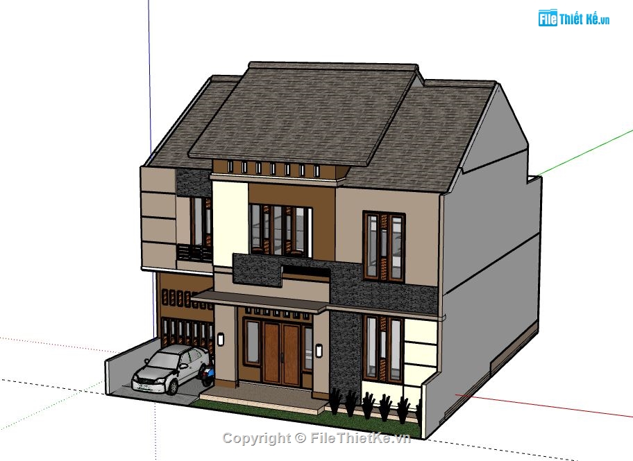 Biệt thự 2 tầng,model su biệt thự 2 tầng,file su biệt thự 2 tầng