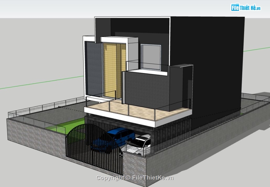 Biệt thự 2 tầng,model su biệt thự 2 tầng,biệt thự 2 tầng file su,sketchup biệt thự 2 tầng hiện đại,biệt thự 2 tầng sketchup