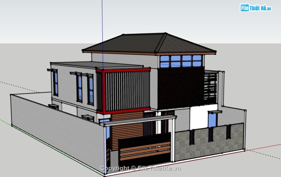 Biệt thự 2 tầng,model su biệt thự 2 tầng,file su biệt thự 2 tầng,biệt thự 2 tầng sketchup,file sketchup biệt thự 2 tầng