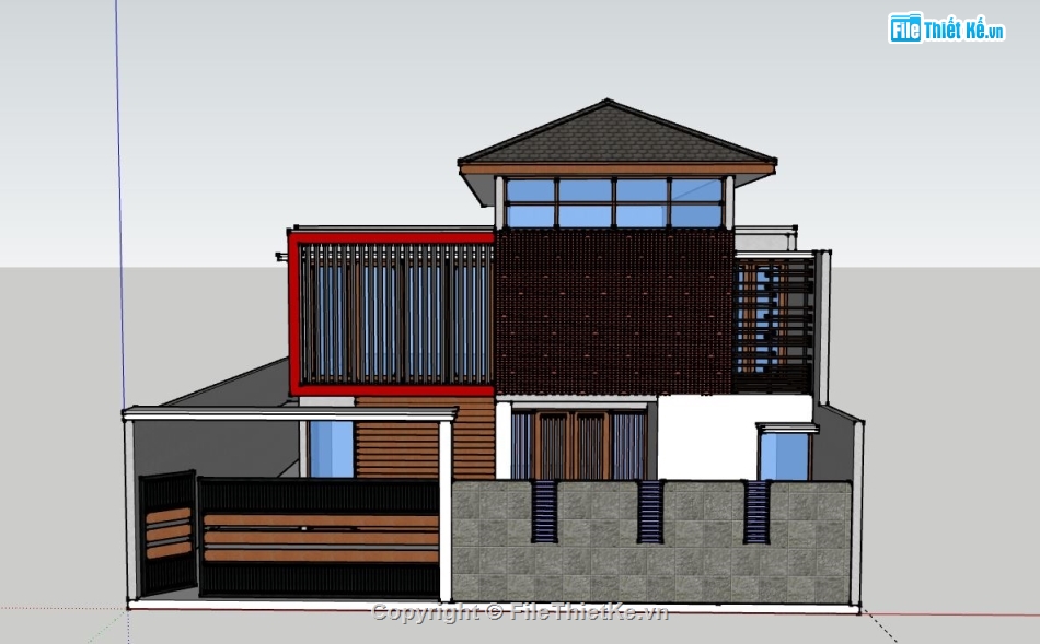 Biệt thự 2 tầng,model su biệt thự 2 tầng,file su biệt thự 2 tầng,biệt thự 2 tầng sketchup,file sketchup biệt thự 2 tầng