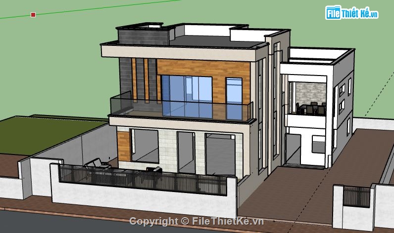 Biệt thự 2 tầng,model su biệt thự 2 tầng,biệt thự 2 tầng sketchup,sketchup biệt thự 2 tầng