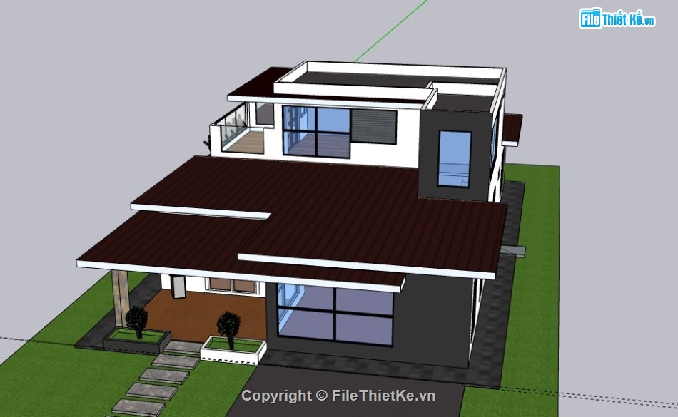 Biệt thự 2 tầng,model su biệt thự 2 tầng,file su biệt thự 2 tầng,biệt thự 2 tầng sketchup