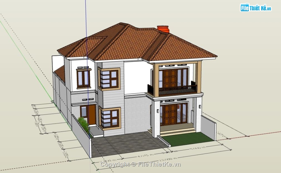 Biệt thự 2 tầng,model su biệt thự 2 tầng,biệt thự 2 tầng sketchup