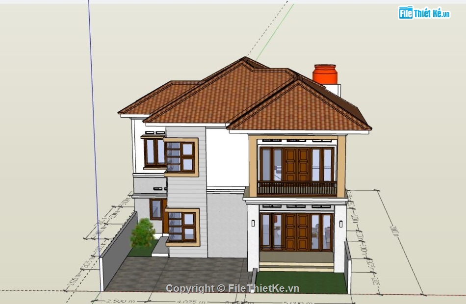 Biệt thự 2 tầng,model su biệt thự 2 tầng,biệt thự 2 tầng sketchup