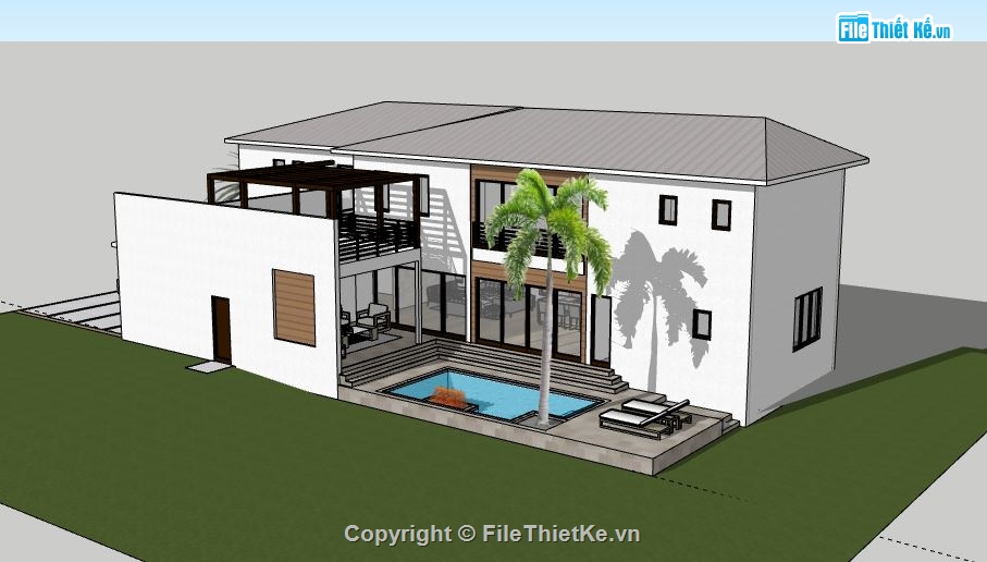 Biệt thự 2 tầng,model su biệt thự 2 tầng,biệt thự 2 tầng file su,file sketchup biệt thự 2 tầng,biệt thự 2 tầng file sketchup