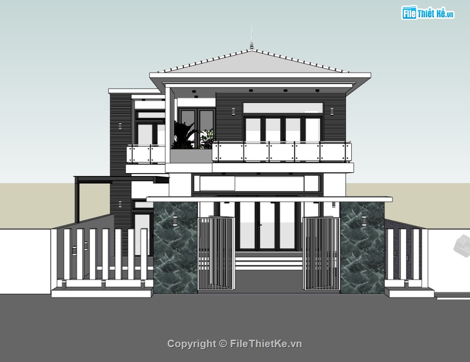 Biệt thự  2 tầng,su biệt thự 2 tầng,model su biệt thự