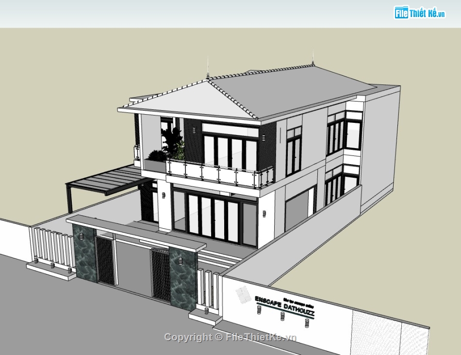 Biệt thự  2 tầng,su biệt thự 2 tầng,model su biệt thự