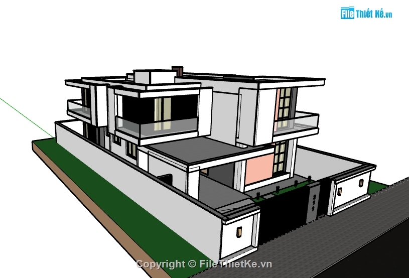 Biệt thự 2 tầng,model su biệt thự 2 tầng,biệt thự 2 tầng file su,sketchup biệt thự 2 tầng,biệt thự 2 tầng model su